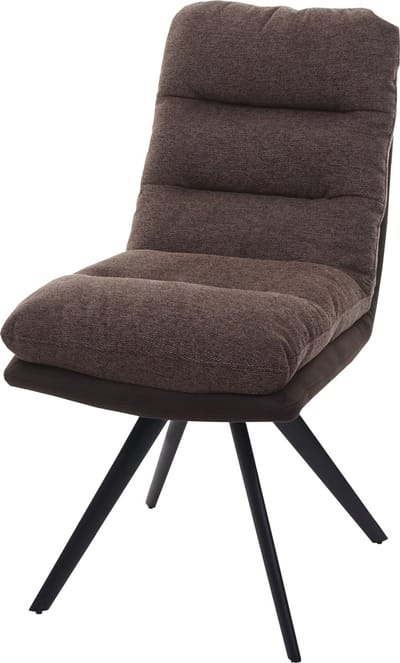 Eetkamerstoel MCW-G66, keukenstoel, draaibare autostand stof/textiel MVG ~ bruin-donkerbruin