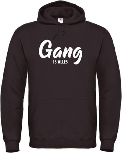 Gang is alles wintersport hoodie zwart L - wit - soBAD. | Foute apres ski outfit | kleding | verkleedkleren | wintersporttruien | wintersport dames en heren