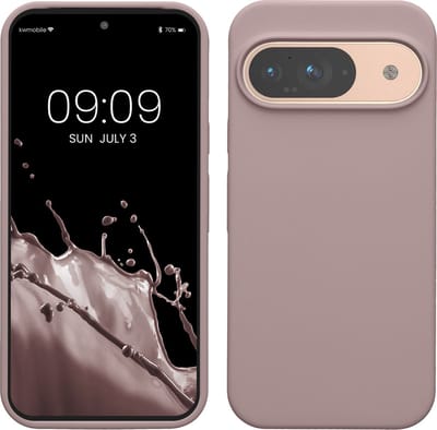 kwmobile hoesje geschikt voor Google Pixel 9 / Pixel 9 Pro case - Siliconen telefoonhoesje - Telefoon beschermhoes - Smartphone cover in licht oudroze