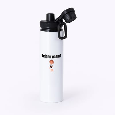 Hacebo® - dokter vrouw met eigen naam waterfles met draaidop zwart - Dokter - iemand die dokter is - cadeau - verjaardag - kado - ziekenhuis - water fles - 850ML