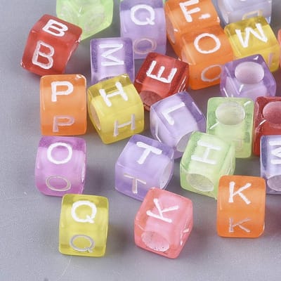 Over 3840pcs Acryl Alfabet Kralen 6mm Transparant A-Z Letter Vierkante Cube Losse Kralen Spacers voor Sieraden Maken