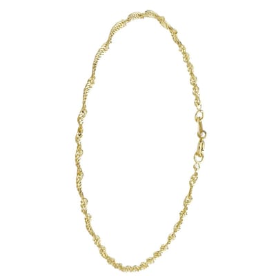 Lucardi Dames Armband gourmet twist - 9 karaat - Armband - Cadeau - 18 cm - Geelgoud