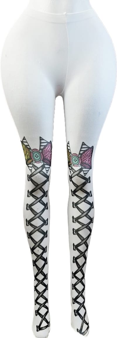 BamBella ® - Panty -Onesize - gaas maillot dunne pantys Dames - Onesize - lingerie van kant wit halloween