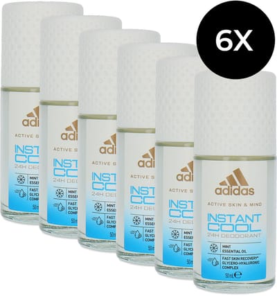 Adidas Instant Cool Deo Roller - 6 x 50 ml