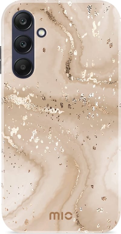 MIO MagSafe Samsung Galaxy A25 Hoesje | Hard Shell Back Cover | Geschikt voor MagSafe | Gold Marble