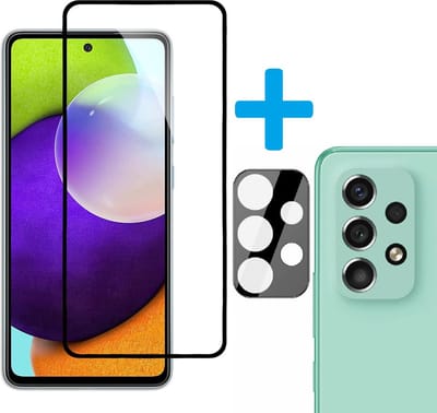Volledige Dekking Scherm Tempered Glass Screen Protector + Camera lens Beschermer Geschikt voor: Samsung Galaxy A53 A536 5G