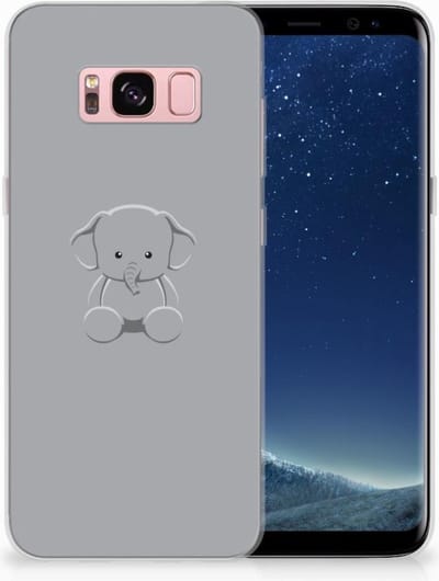 Samsung Galaxy S8 Telefoonhoesje met Naam Grijs Baby Olifant