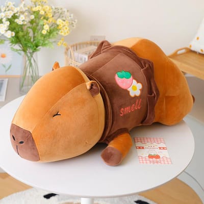 55-95Cm Kawaii Cartoon Reuze Lange Capybara Pluche Pop Kussen Hoge Kwaliteit Zacht Hoodie Capybara Pluche Speelgoed Huisdecoratie Troost Pop about 55cm