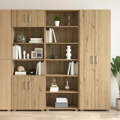 vidaXL - Dressoir - Artisanaal - eiken - 70 - x - 41 - x - 185 - cm - Bewerkt - hout