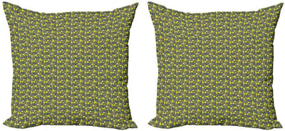 ABAKUHAUS pioenroos kussenhoezen – 2x45 cm – dubbelzijdig, microvezel, rits