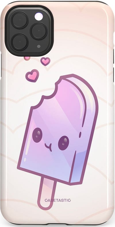 Casetastic Hoesje Geschikt voor Apple iPhone 11 Pro Max - Stijlvolle Beschermende Duo-layer Case - Zacht Paars IJs