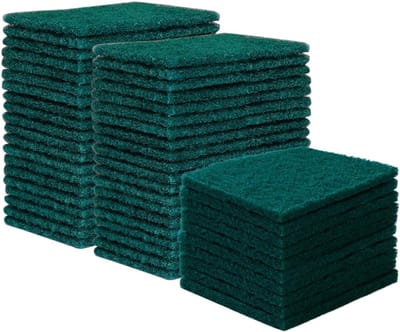 50 Pcs Reusable Cleaning Scourers voor Keuken - Groene Heavy Duty Schoonmaak Sponsen - Multifunctionele Afwas Sponsen voor Pannen, Potten, Scrubs, Catering