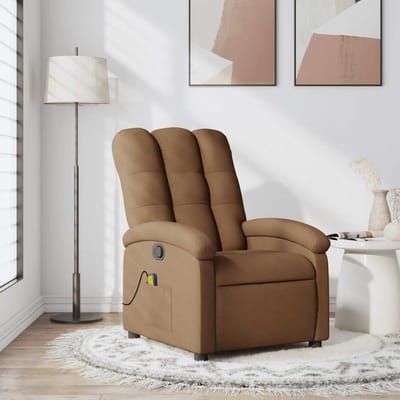vidaXL - Massagestoel - verstelbaar - stof - bruin