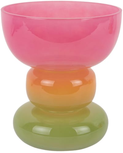 Present Time Vaas Summer Vibes - Multicolor - Ø18cm - Glas - Scandinavisch - Bloemenvaas - Woondecoratie - Decoratieve vaas voor woonkamer of slaapkamer