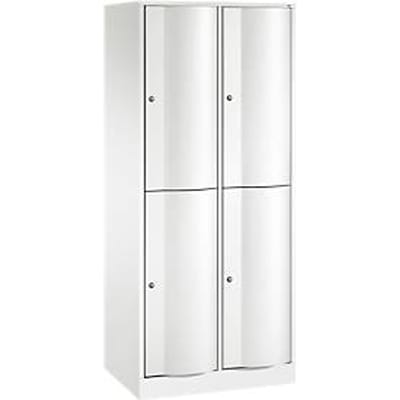 C+P Garderobekast Resisto, 2 vakken, 4 legborden, B 772 x D 540 x H 1950 mm, verkeerswit