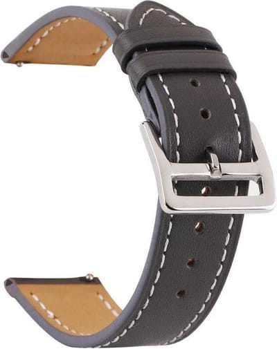 Fungus - Smartwatch bandje - Geschikt voor Samsung Galaxy Watch 6 (incl. Classic), Watch 5 (incl. Pro), Watch 4, Watch 3 41mm, Active 2 - Horloge 20mm - PU leer - Net - Grijs