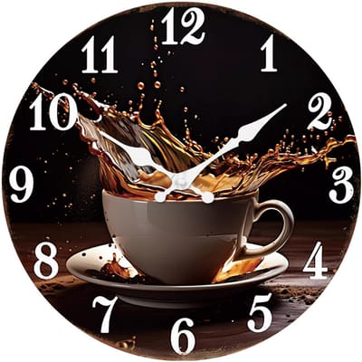 Haute Qualité Une Haute Qualité Élégant À jour Haute Qualité Café Haute Qualité Tasse Haute Qualité Éclaboussure Haute Qualité Bois Haute Qualité Mur (as the picture,10 Inch) black