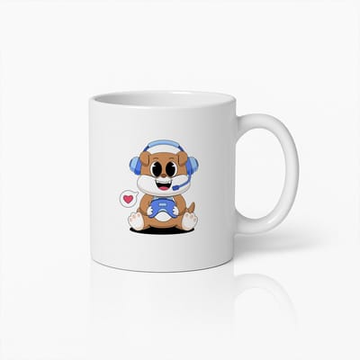 Schattige Gamer Otter Cartoon Mok met Headset – Leuk Cadeau voor Gamers en Dierenliefhebbers