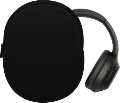 kwmobile hoes geschikt voor Sony WH-1000XM4 / WH-1000XM3 / Jabra Evolve 20 - 21,5 x 16 cm - Beschermhoes voor headset in zwart - Van neopreen