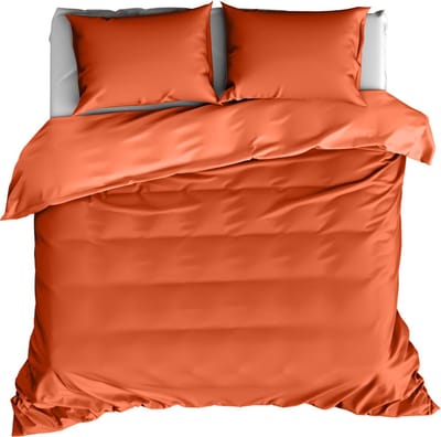 De Witte Lietaer Dekbedovertrek Katoen Satijn Olivia - Lits Jumeaux - 240 x 220 cm - Oranje