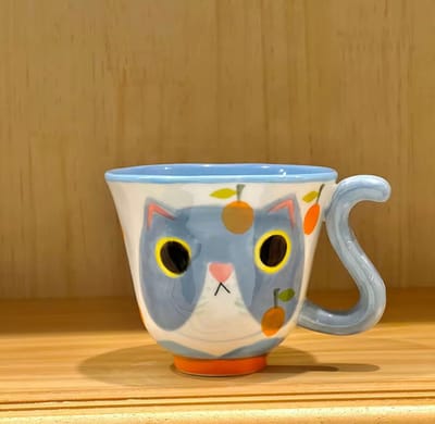 Unieke Handgeschilderde Kattenmok - Met Kattenstaart Oor