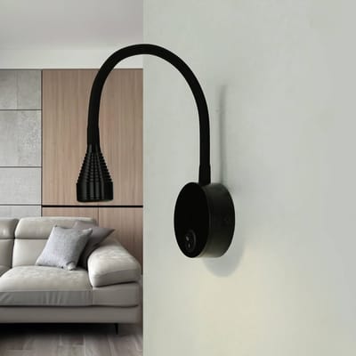 Licht-Erlebnisse - Morgan - LED - Wandlamp - 4100K - 245lm - van - Aluminium acrylglas - in - Zwart