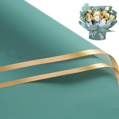 Bloemeninpakpapier met Gouden Rand - 20 Vellen - Waterdicht en Ideaal voor Verjaardagen en Bruiloften