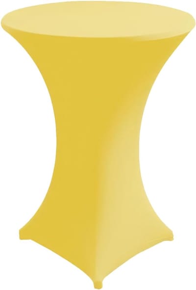 Statafelhoezen Stretch - Bistro tafelhoezen - Feesten en Evenementen - Elastische Pasvorm - Ø 80-85 cm - Geel