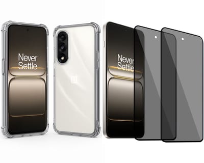 ChiGuard Hoesje & 2x Privacy Screenprotector geschikt voor OnePlus Nord 5 Hoesje Screenprotector - Gehard Glas Cover + Shock Proof Case - Transparant