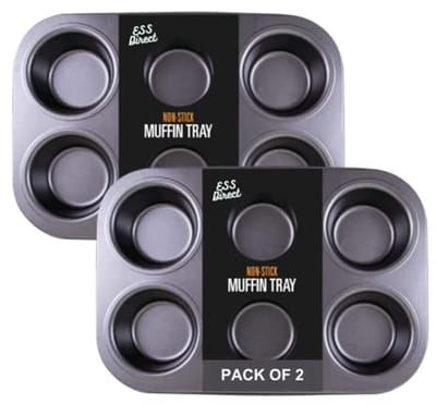 Muffin Blikken Set - 2 Stuks - Antiaanbak Cupcake Tray voor Thuis en Natuurlijk Bakken