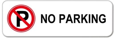 No parking bord - Weerbestendig Aluminium - 40x15 cm - Bevestiging: Zonder bevestiging (alleen het bord)