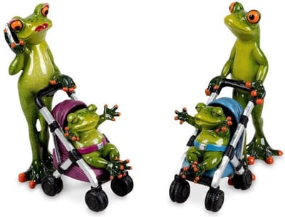 kikker gezin - beroeps beeldje - familie - 3x8x17 cm