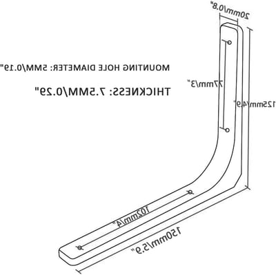 Metalen Hoekbeugels voor Planken - 4 Stuks Wandbeugels, Stevige Planksteunen 150mm x 129mm