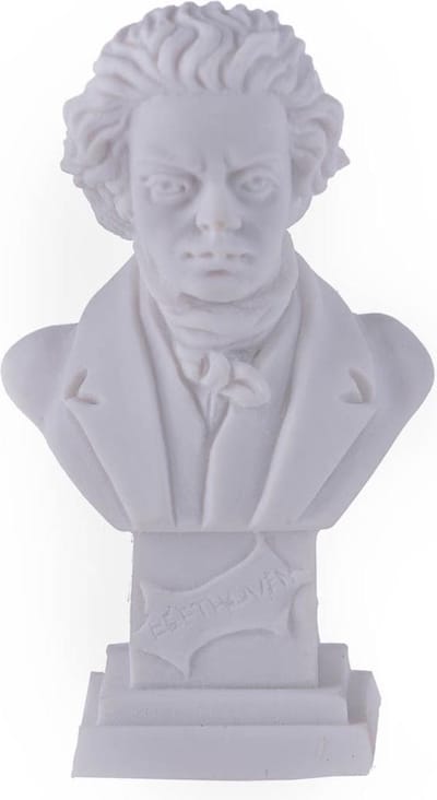 Music Gifts - Albast borstbeeld Ludwig van Beethoven - 7 cm
