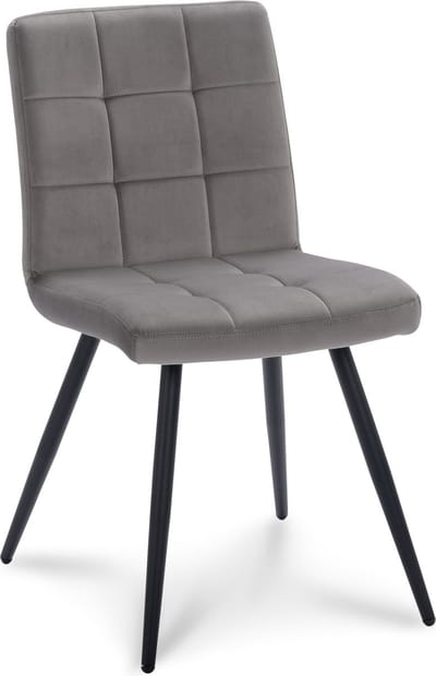 Icon Living - Stoel Tobi - Velours Grijs - Poot Zwart