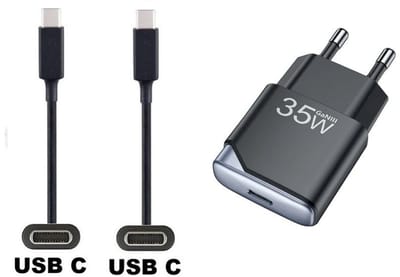 OneOne 35W snellader + 1,0m sterke USB C naar C kabel. GAN lader. PD PPS oplader adapter past op Apple iPhone 16 Pro Max, iPhone 16e, iPad 9, iPad 10, iPad Air 4, iPad Air 5, iPad Mini 6, iPad Pro 11, iPad Pro 12.9