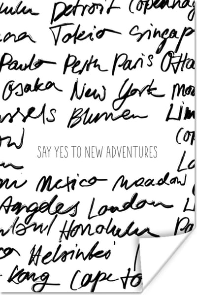 Poster Spreuken - Quotes - Say yes to new adventures - London - 120x180 cm XXL