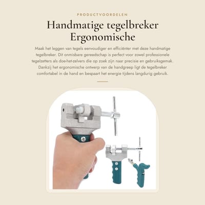 Dailygoods - Handmatige tegelbreker - Ergonomische tegelopener - Ideaal voor wandtegels - Hoogwaardige snijcapaciteit - Voor geglazuurde en fineertege...