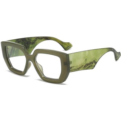 Trendy Dik Frame Oversized Vierkante Bril Voor Dames Voor Heren Kleurrijk Brede Poten Oogbril Frame Vrouwelijk Gn Optisch Transparante Lens