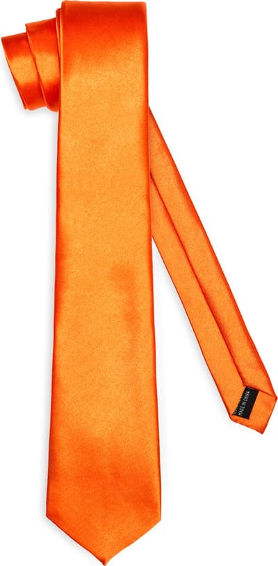Ladeheid Smal Stropdas - Stropdassen voor heren - Lengte: 150 cm, Breedte: 8 cm - Oranje - LA-EA-TMS-8