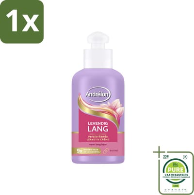 1 x Andrélon – Leave-In Crème – Levendig Lang – 200 ml - Haarbescherming - Haarversterking - Haarbreuk - Biotine - Lang Haar Verzorging