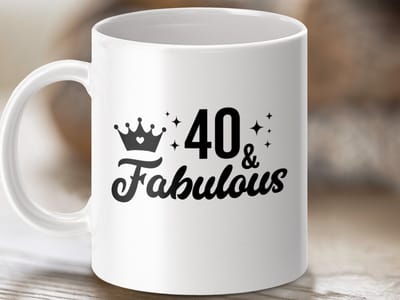 Mok 40 and Fabulous, Verjaardagscadeau, Vrouwen Cadeau, Veertigste Verjaardag, Grappige Mok, Koffiemok, 40ste Verjaardag, 40 Jaar