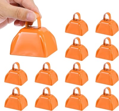 Koeienbellen - Luidsprekers Bellen - Sportevenementen Aanmoedigen - Stevig Ijzeren Ontwerp - 12 stuks - Oranje