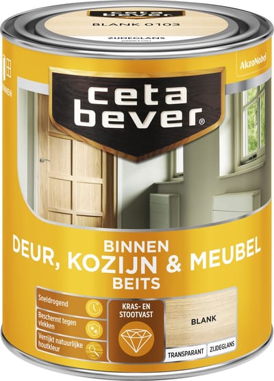 Cetabever - Binnenbeits Deur, Kozijn & Meubel Transparant Zijdeglans - Blank - 750 Ml