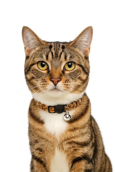Nobleza kattenhalsband - Kattenhalsbandje luipaardprint - Verstelbaar 20 / 30 cm - Klikhalsband kat belletje - Bruin