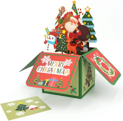 Pop-up Kerstkaart met Envelop - 3D Wenskaart voor Feestdagen