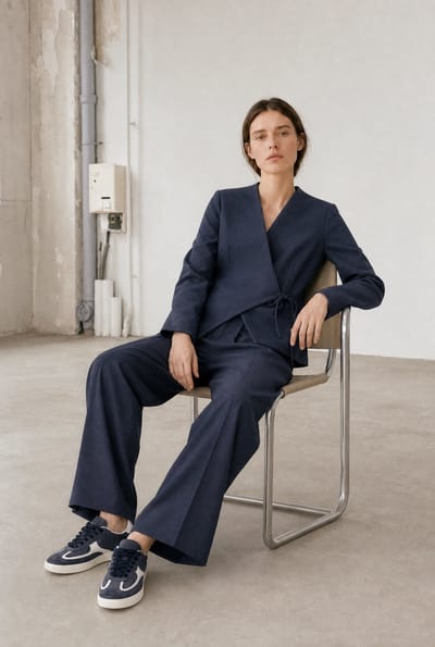 Jade fitted viscose blazer | Dark Blue - Dark Blue / S