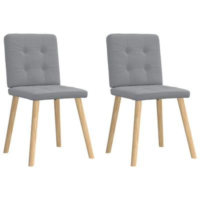 vidaXL - Eetkamerstoelen - 2 - st - stof - lichtgrijs