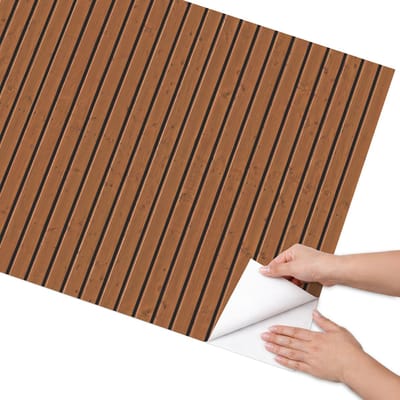 Coloray Meubel Wrap Folie - Bruin Meubelfolie - 75x150 cm - Decoratiefolie Verzadigde stroken - Meubel Wrap Folie - Rustiek Meubelfolie - Plakfolie Meubels - Keuken decoratie - Texturen