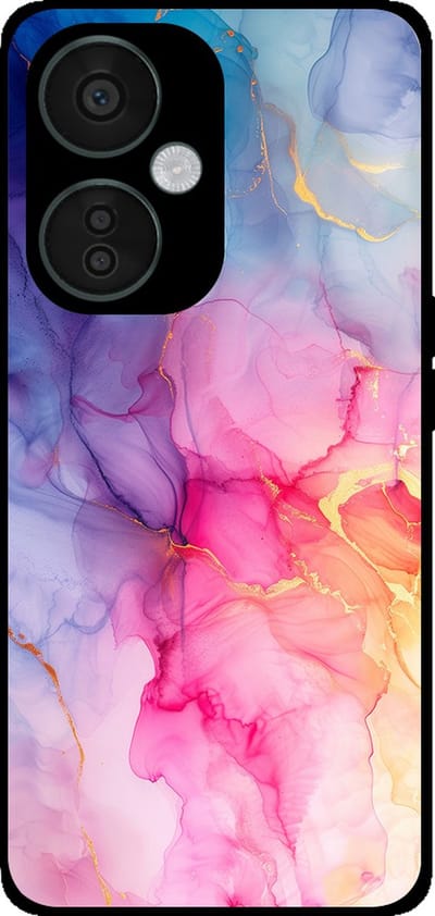 Smartphonica Telefoonhoesje Geschikt voor OnePlus Nord CE 3 met marmer opdruk - TPU backcover case marble design - Regenboog geschikt voor OnePlus Nord CE 3